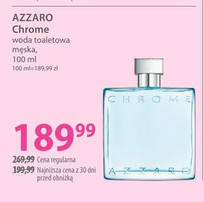 Woda toaletowa męska Chrome Azzaro promocja w Hebe