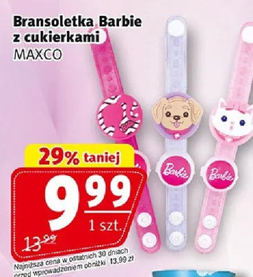 Bransoletka Barbie z cukierkami Maxco promocja w Prim Market