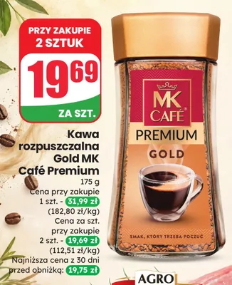 Kawa rozpuszczalna MK Café Premium Gold promocja w Dino