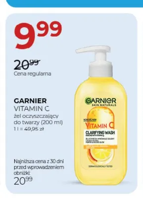 Żel oczyszczający do twarzy Vitamin C Garnier promocja w Drogerie Jawa