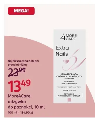 Odżywka do paznokci More4Care promocja w Rossmann