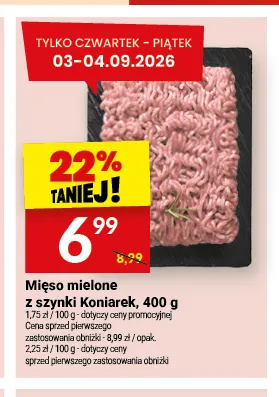 Mięso mielone z szynki Koniarek promocja w Twój Market