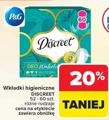 Wkładki higieniczne DEO Waterlily różne rodzaje promocja w Carrefour