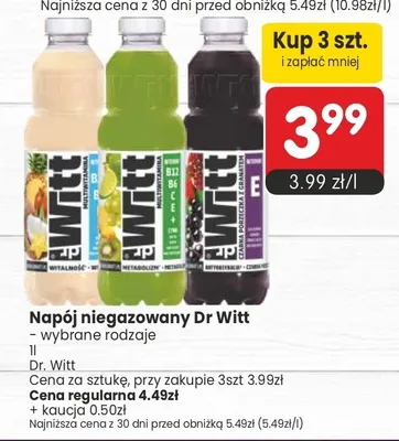 Napój niegazowany Dr Witt promocja w Market Point