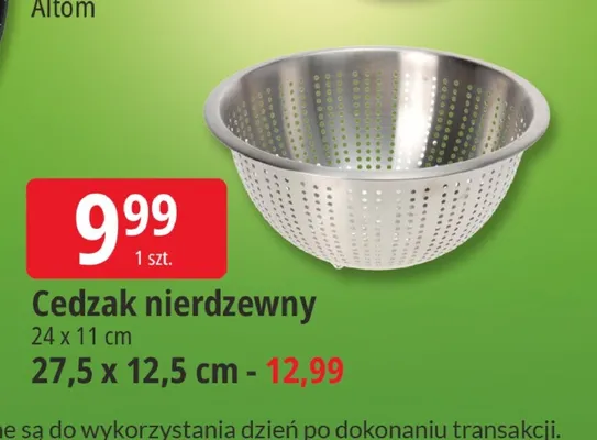 Cedzak nierdzewny 24x11 cm promocja w Leclerc