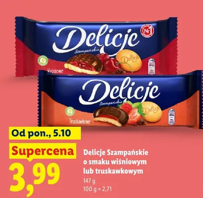 Delicje Szampańskie o smaku truskawkowym promocja w Lidl