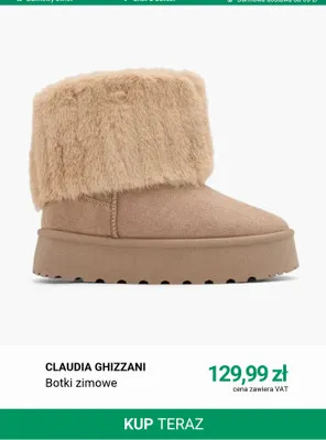 Botki zimowe Claudia Ghizzani promocja w Deichmann