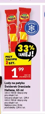 Lody na patyku Świderek Oranżada Hellena promocja w Twój Market