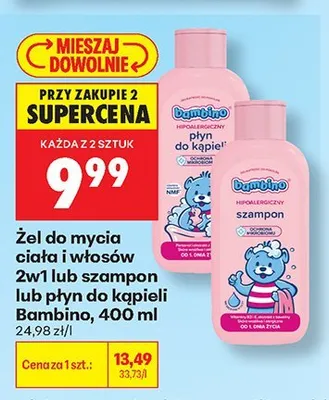 Żel do mycia ciała i włosów 2w1 Bambino promocja w Biedronka
