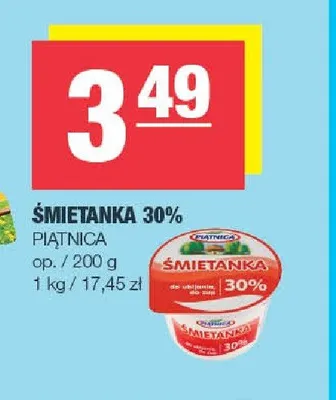 Śmietanka 30% Piątnica promocja w SPAR