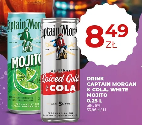 Drink Captain Morgan & Cola, White Mojito 0,25 L promocja w Duży Ben