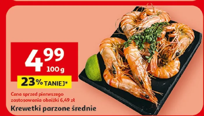 Krewetki parzone średnie promocja w Auchan
