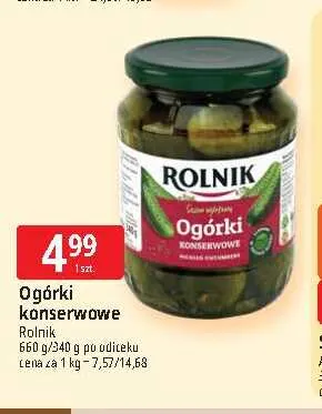 Ogórki konserwowe Rolnik promocja w Leclerc