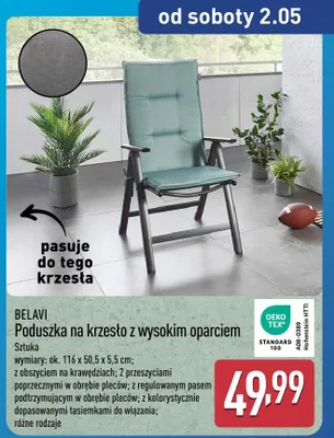 Poduszka na krzesło z wysokim oparciem promocja w Aldi