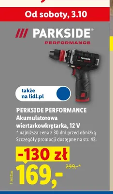 Akumulatorowa wiertarkowkrętarka Parkside Performance promocja w Lidl