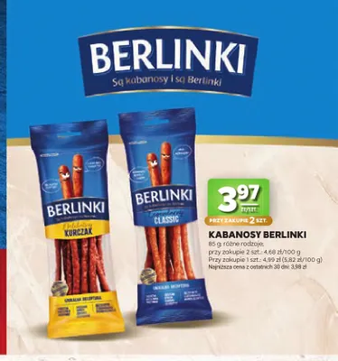 Kabanosy z kurczaka Berlinki promocja w Stokrotka