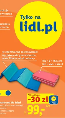 Mata gimnastyczna dla dzieci Crivit promocja w Lidl