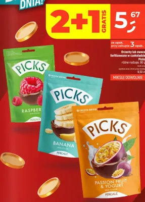 Owoce liofilizowane w czekoladzie marakuja i jogurt Picks promocja w Dealz