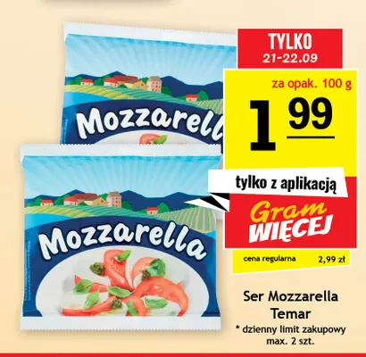 Ser mozzarella Temar promocja w Gram Market