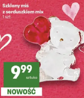 Szklany miś z serduszkiem mix promocja w Delikatesy Centrum