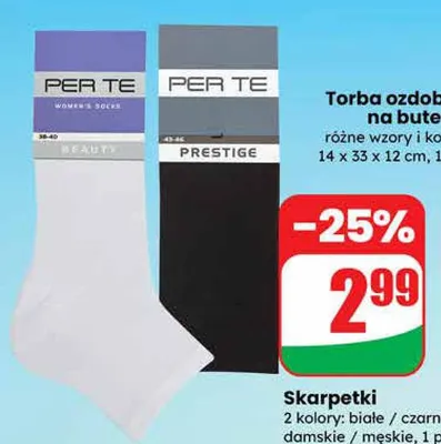 Skarpetki czarne damskie/męskie promocja w Dino