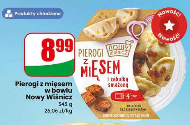 Pierogi z mięsem w bowlu promocja w Dino