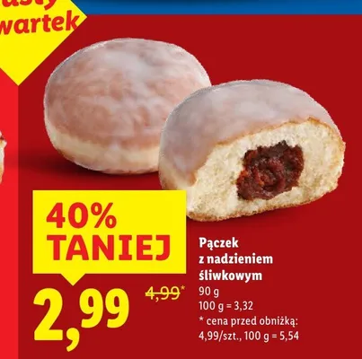 Pączek z nadzieniem śliwkowym promocja w Lidl