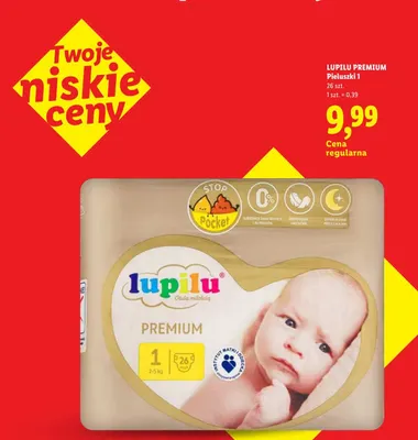 Pieluszki 1 Lupilu Premium promocja w Lidl