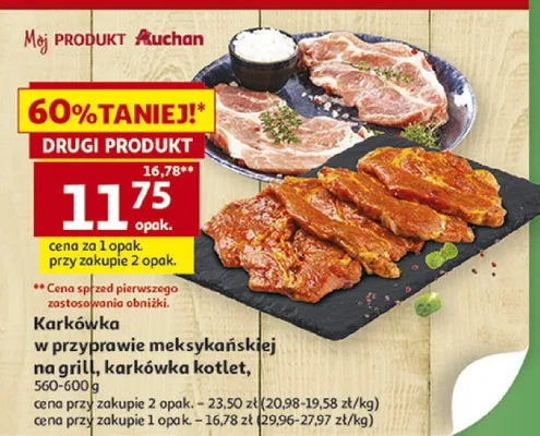 Karkówka w przyprawie meksykańskiej na grill, karkówka kotlet promocja w Auchan