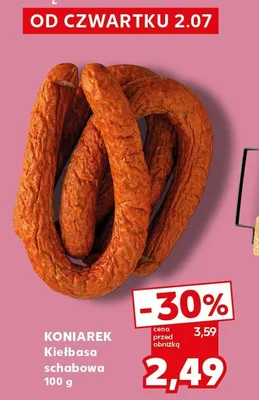 Kiełbasa schabowa Koniarek promocja w Kaufland