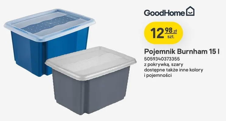 Pojemnik Burnham 15l z pokrywką promocja w Castorama