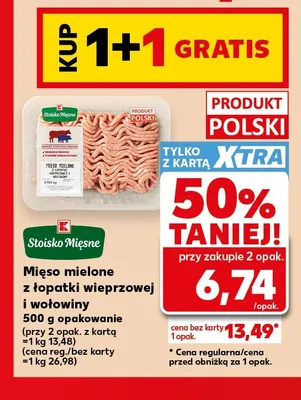 Mięso mielone z łopatki wieprzowej i wołowiny Stoisko Mięsne promocja w Kaufland
