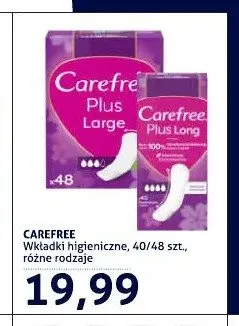 Wkładki higieniczne Carefree Plus Large promocja w Blue Stop