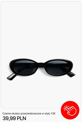 Okulary przeciwsłoneczne Cropp czarne w stylu Y2K promocja w Cropp