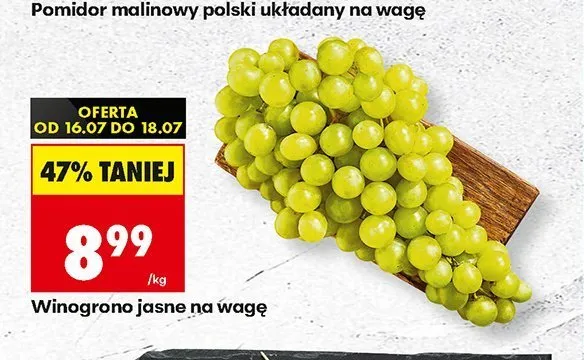 Winogrono jasne na wagę promocja w Biedronka