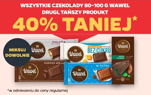 Czekotubka mleczna Wedel promocja w Netto