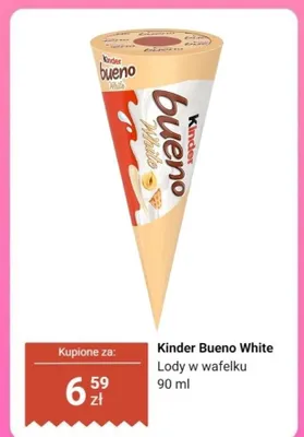 Lody w wafelku Kinder Bueno White promocja w Dino