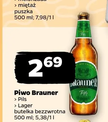 Piwo Brauner Pils promocja w Netto