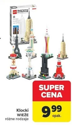 Klocki WIEŻE różne rodzaje promocja w Carrefour