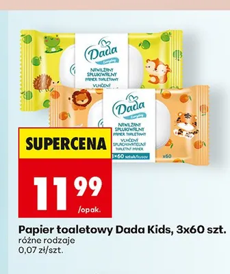 Nawilżany papier toaletowy Dada Kids 3-pak promocja w Biedronka