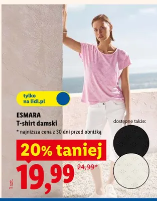 T-shirt damski Esmara promocja w Lidl