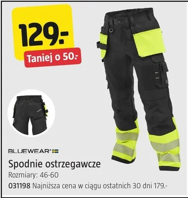 Spodnie ostrzegawcze Bluewear rozmiary 46-60 031198 promocja w Jula