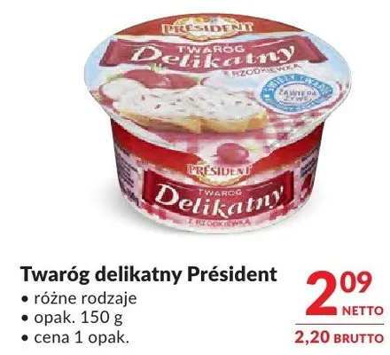 Twaróg delikatny Président promocja w Makro