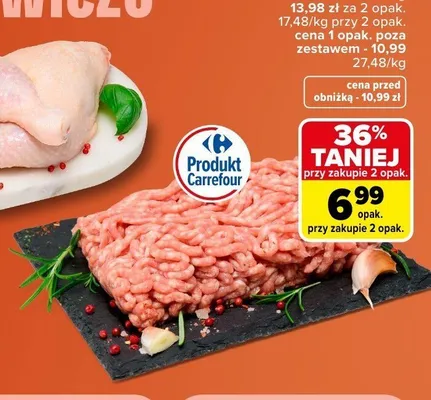 Mięso mielone wieprzowo-wołowe Carrefour promocja w Carrefour