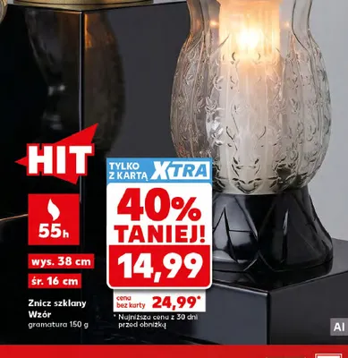 Znicz szklany z-384 promocja w Kaufland