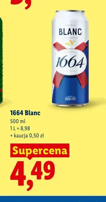 Piwo 1664 Blanc promocja w Lidl