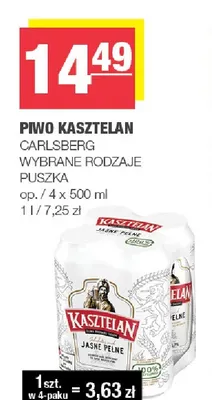 Piwo Kasztelan 4-pak promocja w SPAR