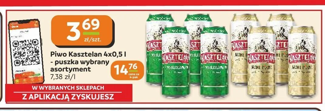 Piwo Kasztelan Jasne Pełne 4-pak promocja w Gama