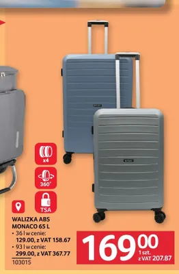 Walizka ABS Monaco 65l promocja w Selgros