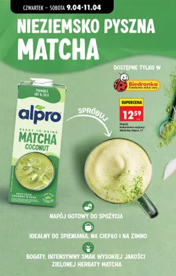 Napój kokosowo-sojowy matcha promocja w Biedronka